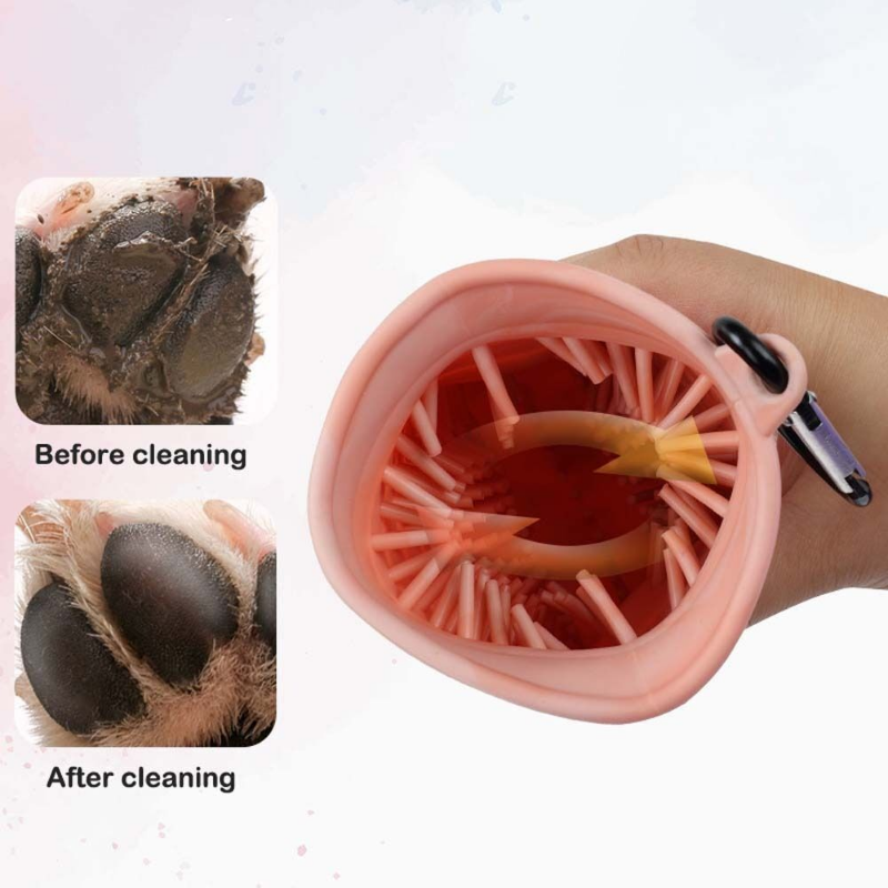 2-in-1 Dog Paw Cleaner & Grooming Brush - Portable Pet Foot Washer